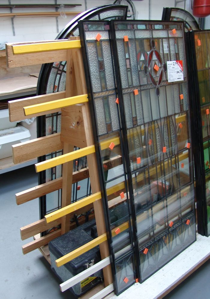 Glas in lood in isolatieglas geplaatst m.b.v. mallen