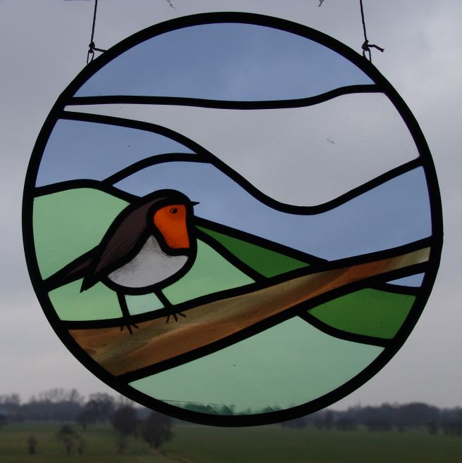 Betere Glas-in-lood hangers met roodborstjes e.a. vogels. WM-55